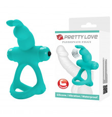 Эрекционное виброкольцо кролик pretty love бирюзовый