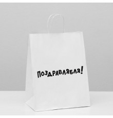 Пакет подарочный поздравлямба 24х10х30 см