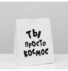 Пакет подарочный ты просто космос 24х10х30 см
