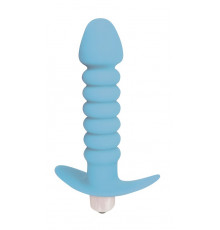 Анальная втулка с вибрацией sweet toys голубая 11,5 см